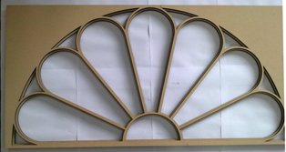 Mockup of 10 Downing Street door frame panel for statge set (in MDF)